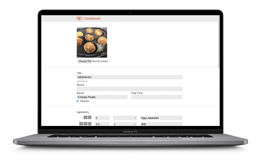 Cookbook App Edit Page