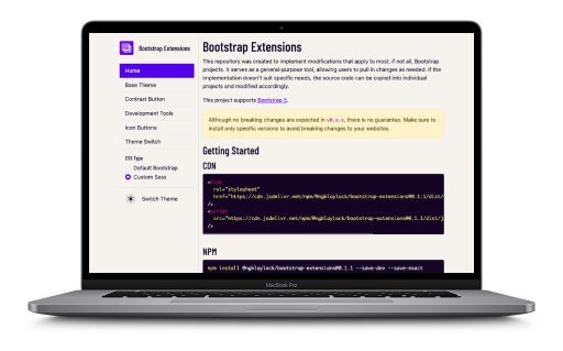 Bootstrap Extensions Homepage